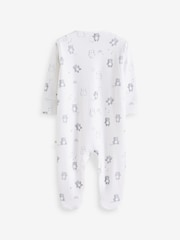 Monochrome Bear Delicate Appliqué Baby Sleepsuits 3 Pack (0-2yrs) - Image 5 of 5