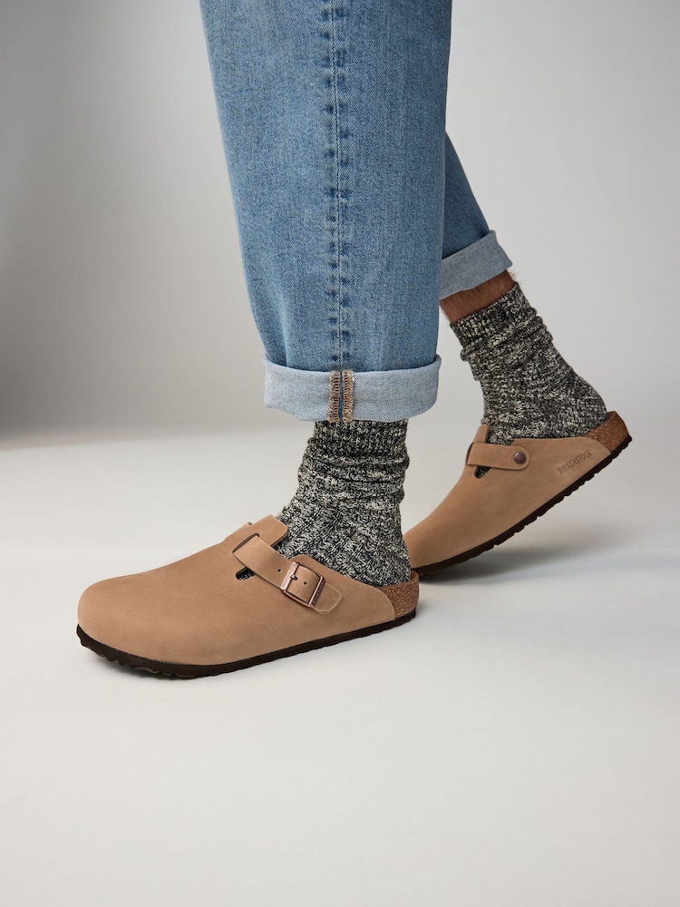 Birkenstock Brown Light Boston Oil Leather Sandals - Image 2 of 5