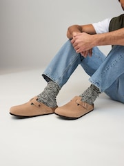 Birkenstock Brown Light Boston Oil Leather Sandals - Image 3 of 5