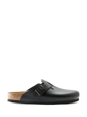 Birkenstock Black Smooth Leather Boston Clogs - Image 1 of 6