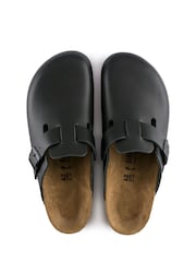 Birkenstock Black Smooth Leather Boston Clogs - Image 5 of 6