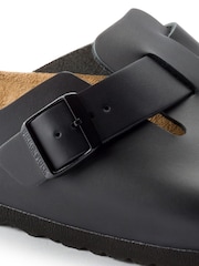 Birkenstock Black Smooth Leather Boston Clogs - Image 6 of 6