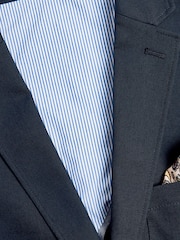 Navy Slim Cotton Stretch Blazer - Image 9 of 11
