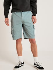 Sage Green Washed Cotton Cargo Shorts - Image 2 of 6