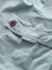 Sage Green Washed Cotton Cargo Shorts - Image 6 of 6