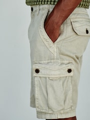 Bone Washed Cotton Cargo Shorts - Image 1 of 7
