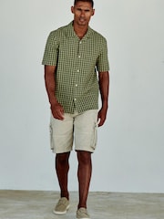 Bone Washed Cotton Cargo Shorts - Image 2 of 7