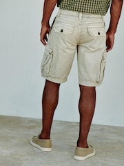 Bone Washed Cotton Cargo Shorts - Image 3 of 7