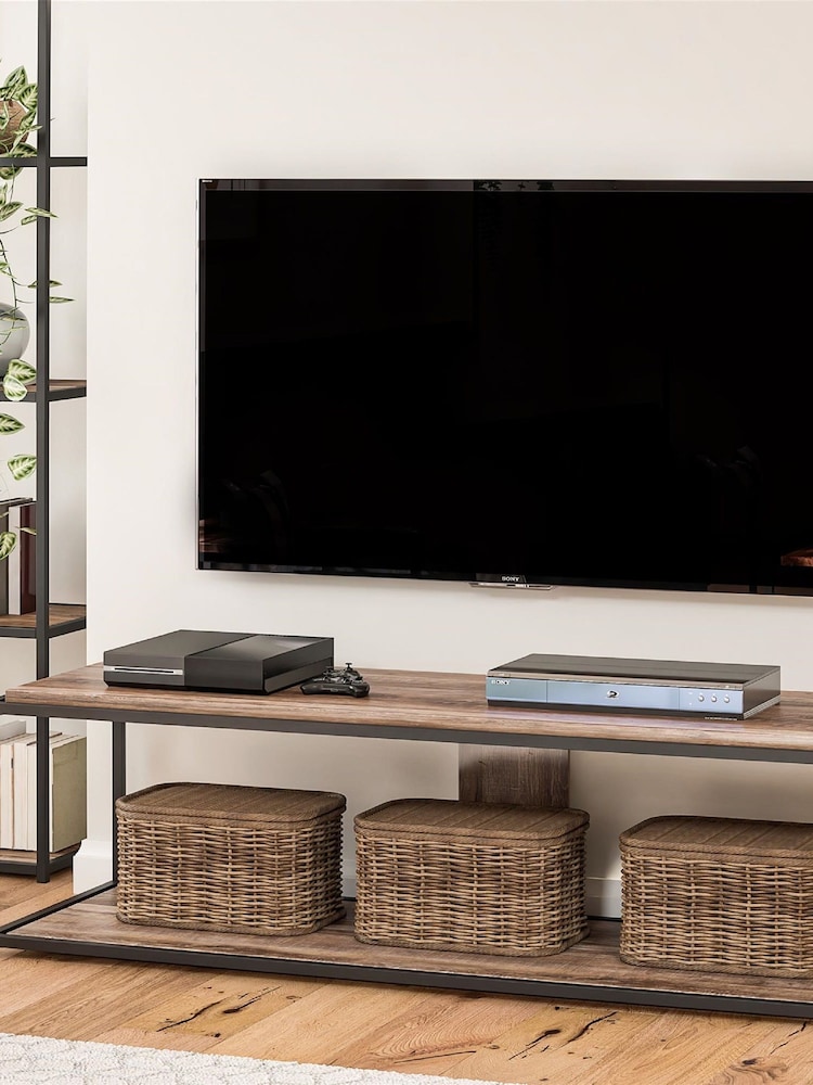 Dorel Home Weathered Oak Europe Quincy TV Stand 65" - Image 2 of 4
