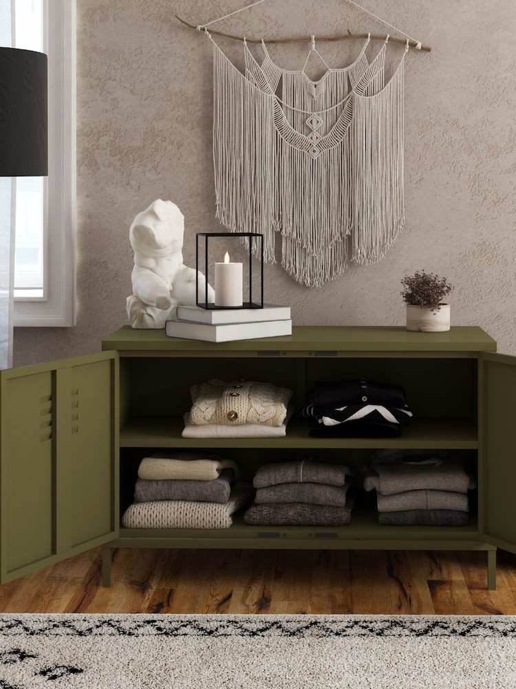 Dorel Home Olive Green Europe Bradford 2 Door Metal Accent Cabinet - Image 2 of 4