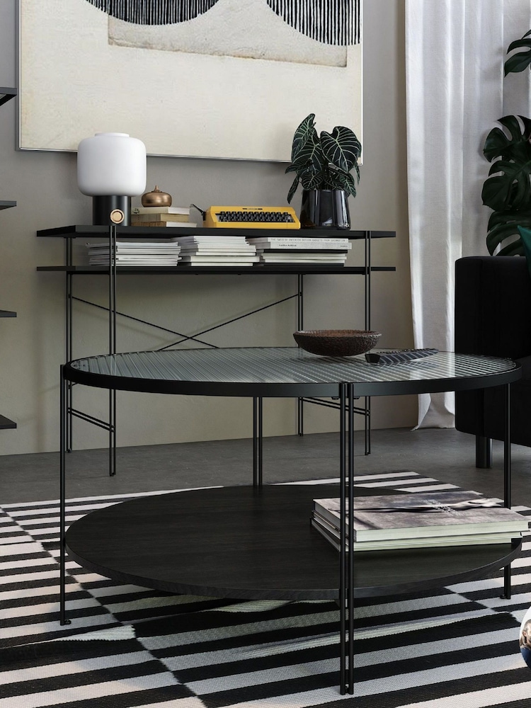 Dorel Home Black Oak Europe Wainwright Round Coffee Table - Image 1 of 4