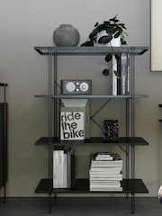 Dorel Home Black Oak Europe Wainwright 4 Shelf Bookcase - Image 1 of 4