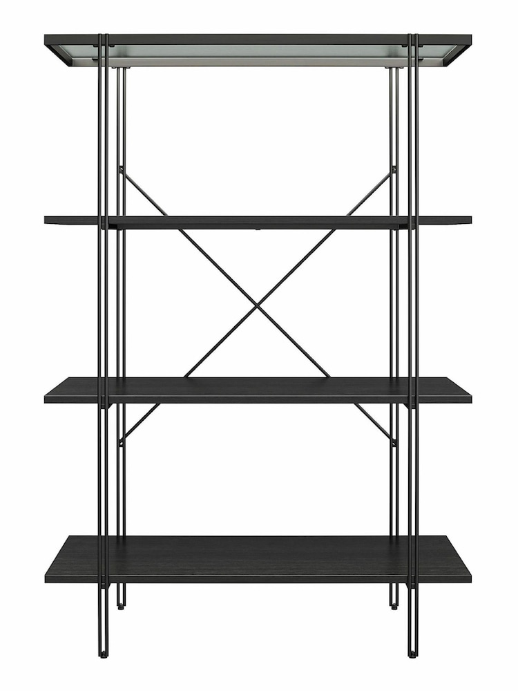 Dorel Home Black Oak Europe Wainwright 4 Shelf Bookcase - Image 2 of 4