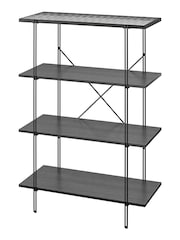 Dorel Home Black Oak Europe Wainwright 4 Shelf Bookcase - Image 3 of 4
