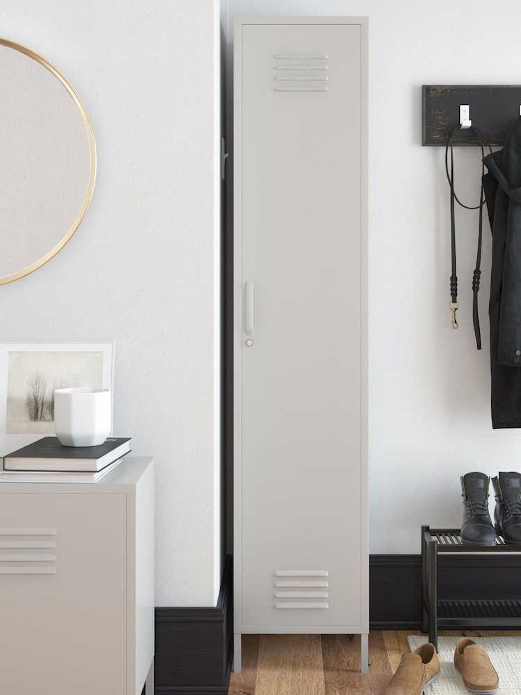 Dorel Home Taupe Europe Bradford Single Metal Storage Cabinet - Image 1 of 4