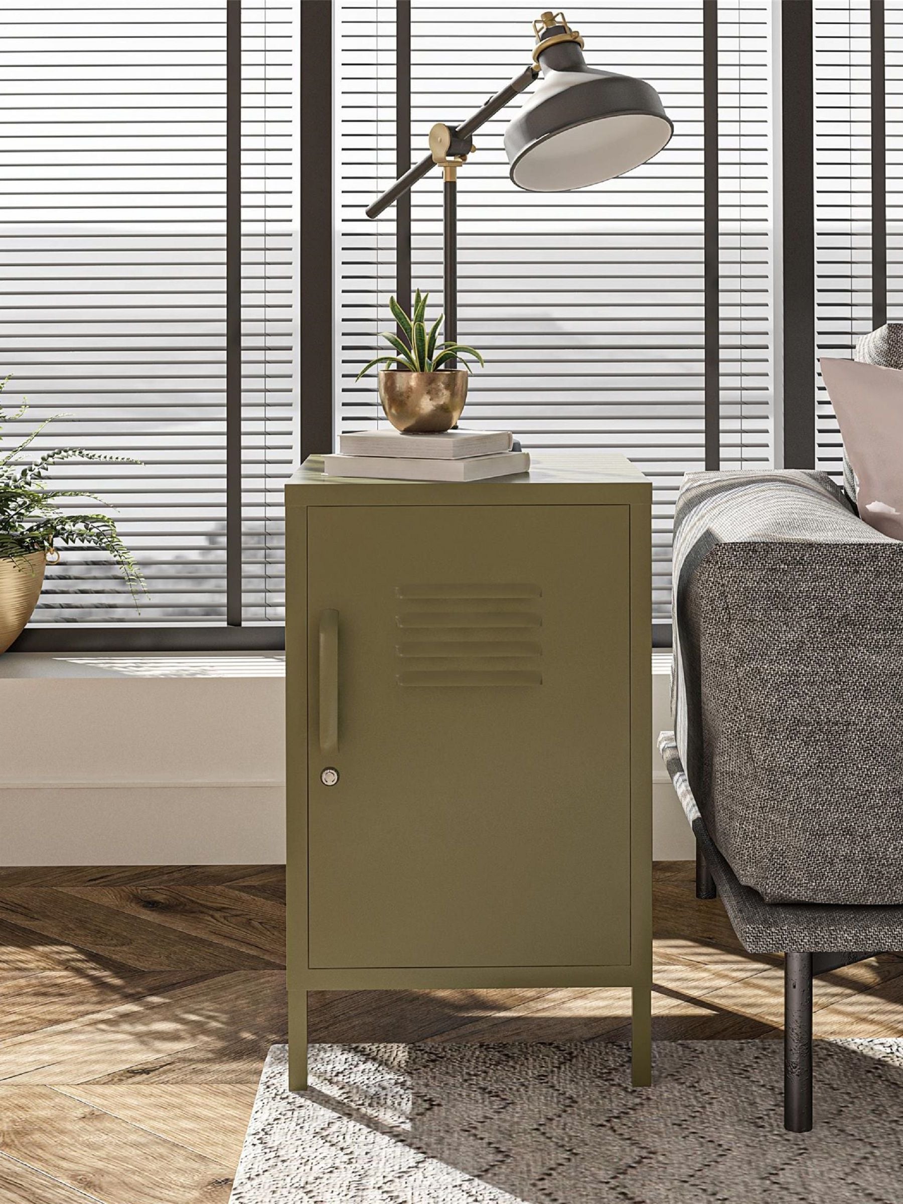 Dorel Metal Locker End Table - Olive Green - Small - Image 5