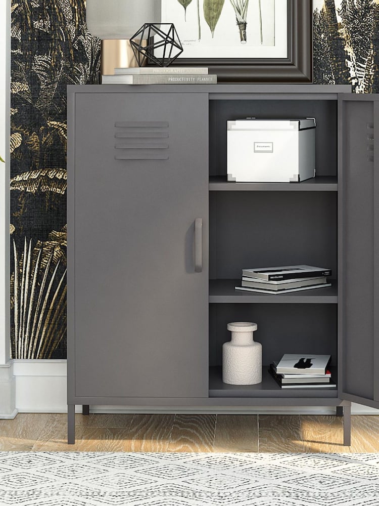 Dorel Home Grey Europe Bradford 2 Door Metal Storage Cabinet - Image 2 of 4