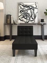 Dorel Home Black Europe Adalynn Faux Leather Chaise Lounger - Image 1 of 4