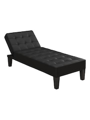 Dorel Home Black Europe Adalynn Faux Leather Chaise Lounger - Image 3 of 4