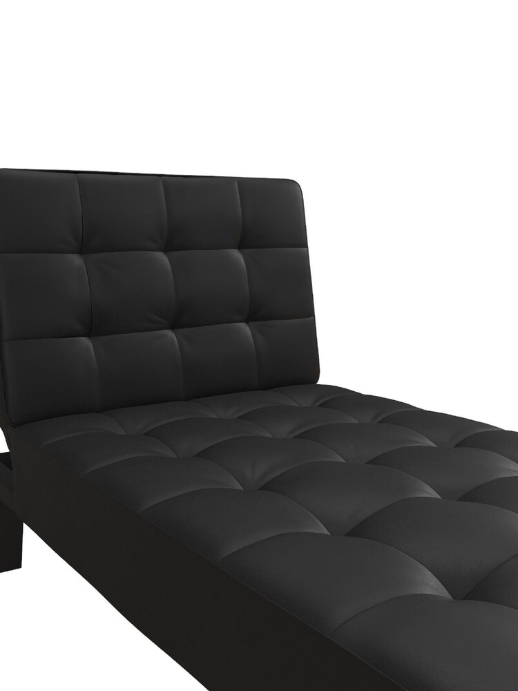 Dorel Home Black Europe Adalynn Faux Leather Chaise Lounger - Image 4 of 4