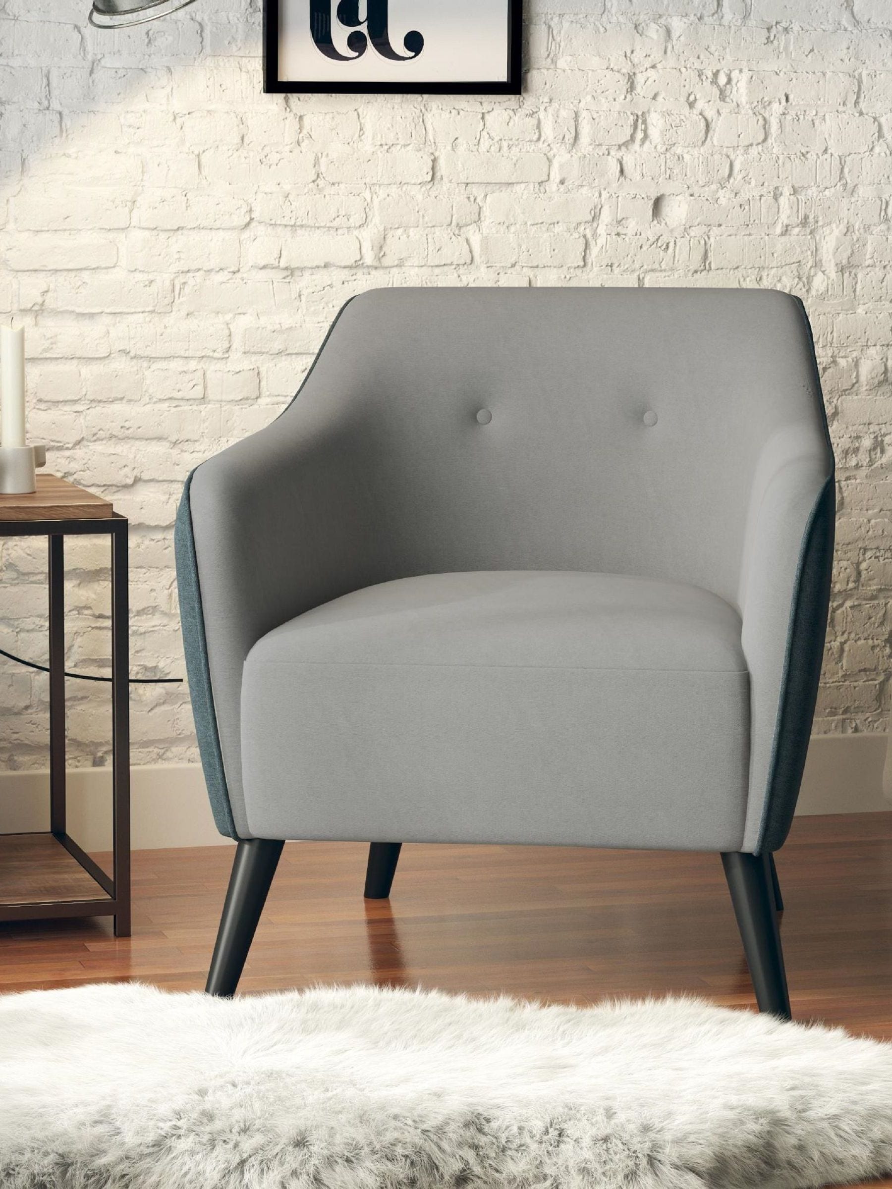 Dorel Kayden Grey Chenille Accent Chair - Modern Two-Tone Design - Image 3
