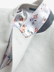 Light Grey Double Breasted Linen Blend Blazer - Image 6 of 8