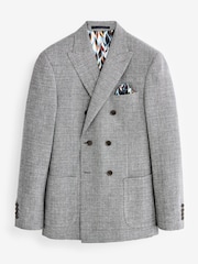 Grey Signature Double Breasted Angelico Linen Blend Blazer - Image 7 of 13