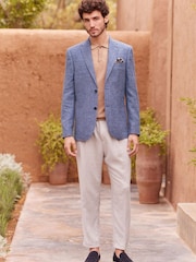 Blue Slim Signature Angelico Linen Blend Blazer - Image 2 of 11