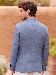 Blue Slim Signature Angelico Linen Blend Blazer - Image 3 of 11