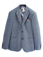 Blue Slim Signature Angelico Linen Blend Blazer - Image 6 of 11