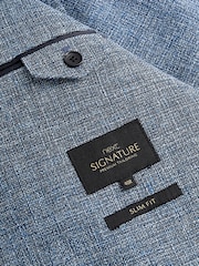 Blue Slim Signature Angelico Linen Blend Blazer - Image 8 of 11