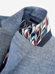 Blue Slim Signature Angelico Linen Blend Blazer - Image 9 of 11