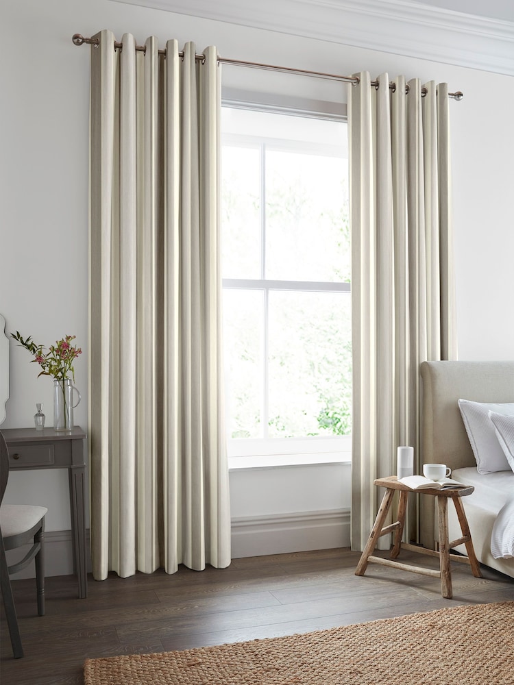 Laura Ashley Dove Grey Awning Stripe Made To Measure Curtains - Image 1 of 9