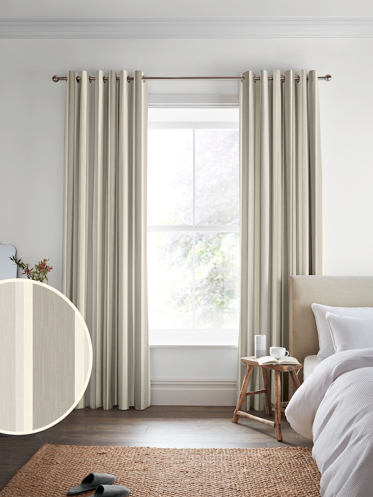 Laura Ashley Dove Grey Awning Stripe Made To Measure Curtains - Image 2 of 9