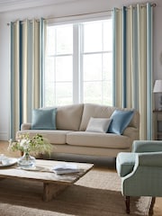 Laura Ashley Seaspray Blue Awning Stripe Made To Measure Curtains - Image 2 of 6