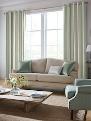 Laura Ashley Smoke Green Awning Stripe Made To Measure Curtains - Image 2 of 7