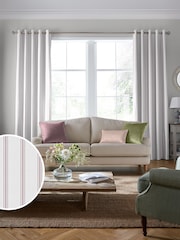 Laura Ashley Mulberry Purple Burnsall Stripe Made To Measure Curtains - Image 1 of 5