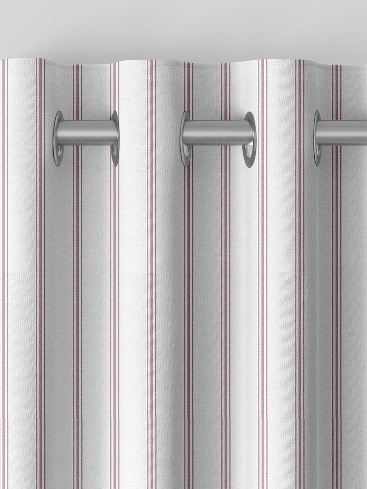 Laura Ashley Mulberry Purple Burnsall Stripe Made To Measure Curtains - Image 5 of 5