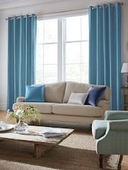 Laura Ashley Seaspray Blue Burnsall Stripe Made To Measure Curtains - Image 1 of 8