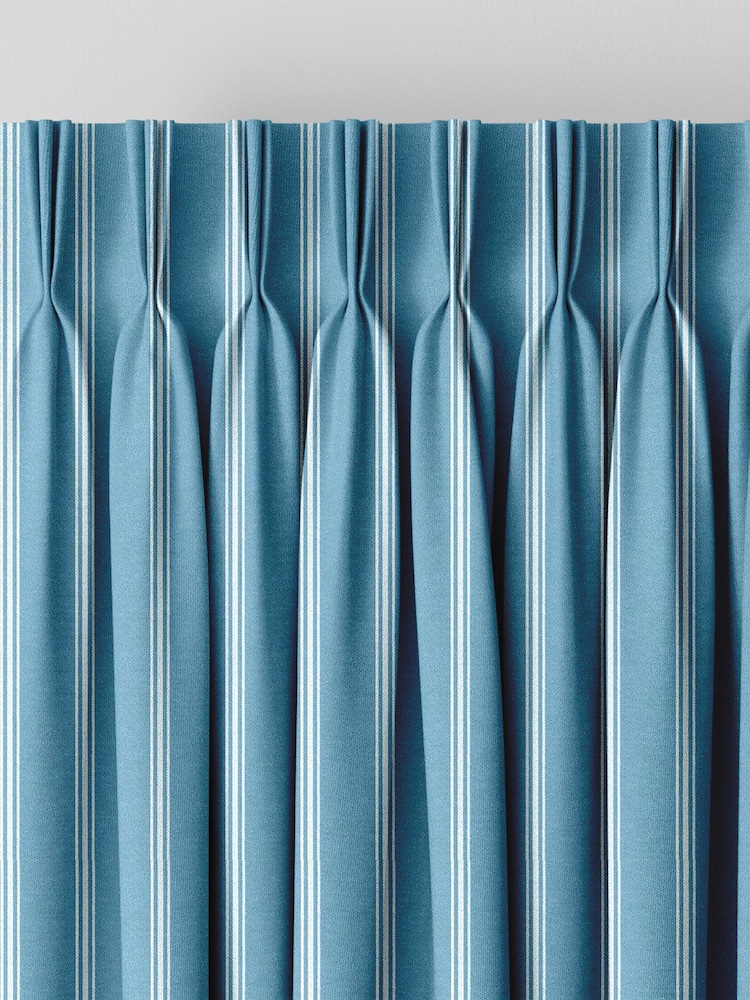 Laura Ashley Seaspray Blue Burnsall Stripe Made To Measure Curtains - Image 8 of 8