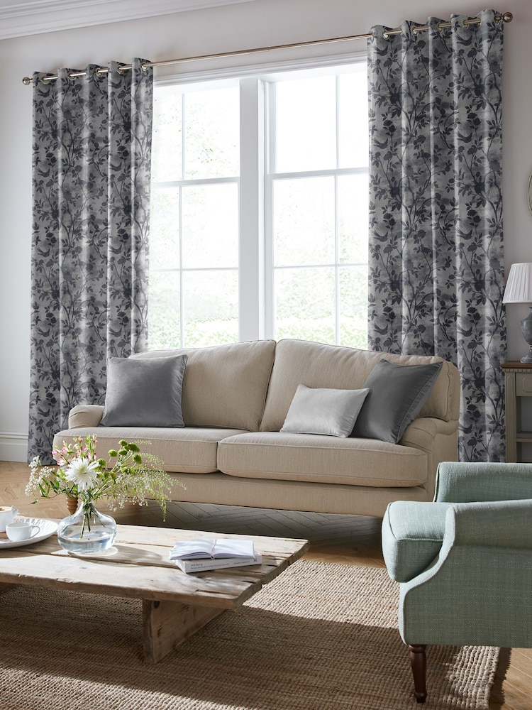 Laura Ashley Dove Grey Eglantine Made To Measure Curtains - Image 2 of 8