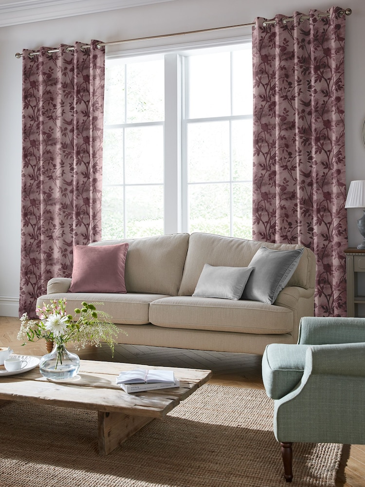 Laura Ashley Mulberry Purple Eglantine Made To Measure Curtains - Image 2 of 9