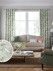 Laura Ashley Smoke Green Eglantine Made To Measure Curtains - Image 1 of 8