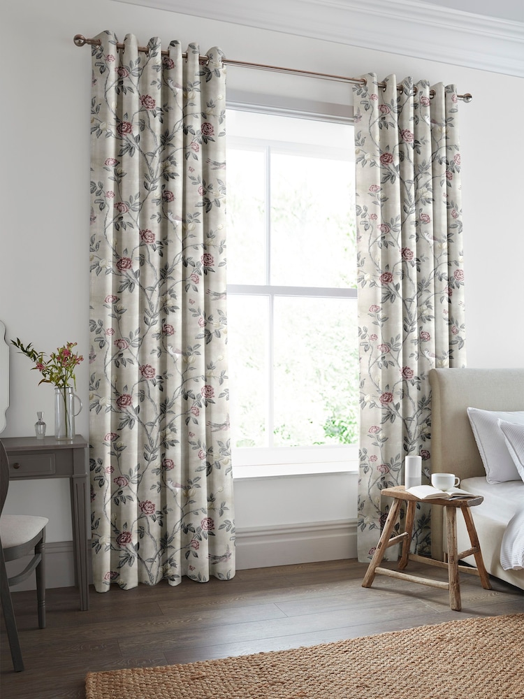 Laura Ashley White Sands Natural Eglantine Made To Measure Curtains - Image 1 of 7