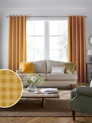 Laura Ashley Dijon Yellow Gingham Made To Measure Curtains - Image 1 of 9