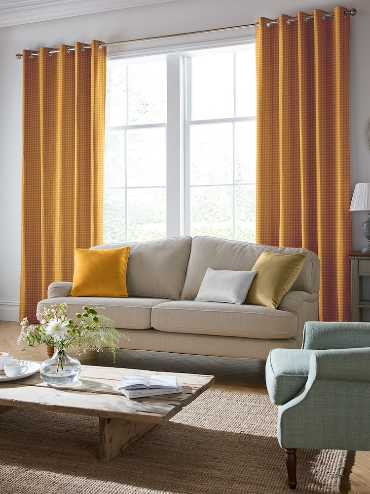 Laura Ashley Dijon Yellow Gingham Made To Measure Curtains - Image 2 of 9