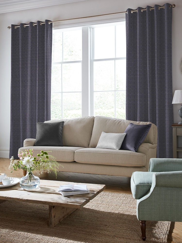 Laura Ashley Seaspray Blue Gingham Made To Measure Curtains - Image 1 of 9