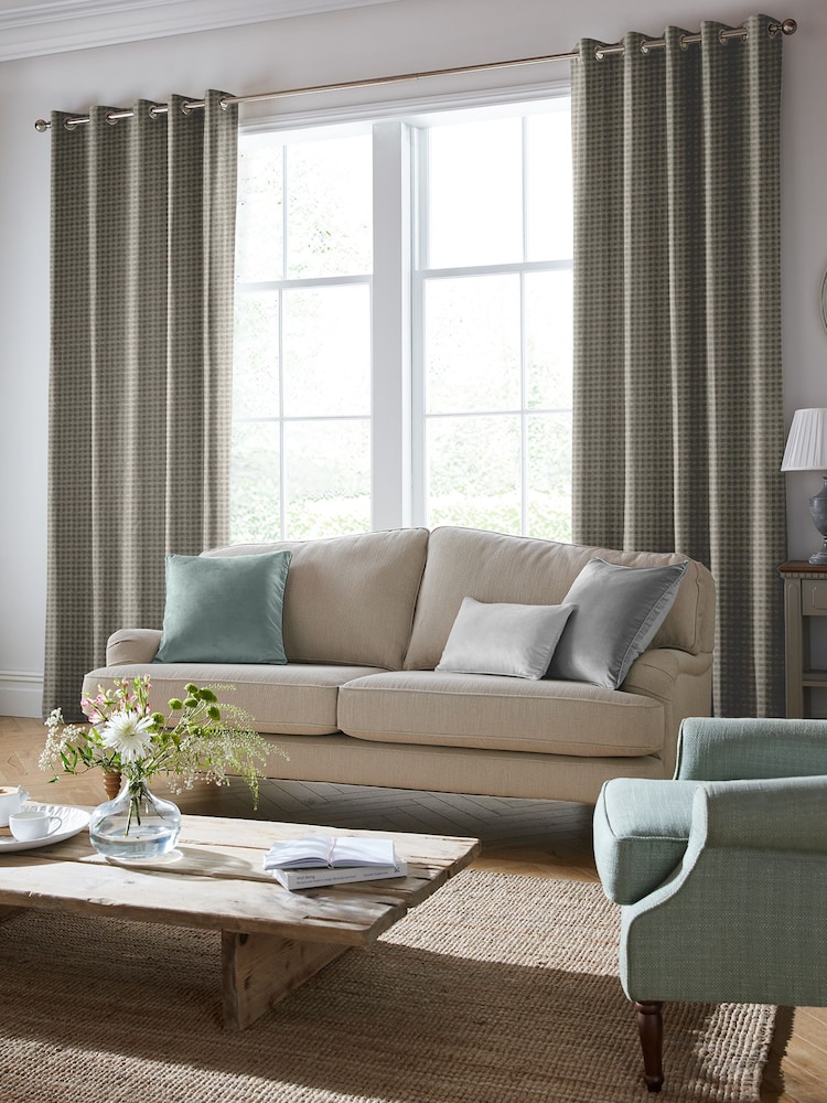 Laura Ashley Steel Grey Gingham Made To Measure Curtains - Image 1 of 9