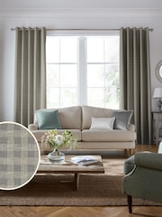 Laura Ashley Steel Grey Gingham Made To Measure Curtains - Image 2 of 9