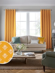 Laura Ashley Dijon Yellow Lady Fern Made To Measure Curtains - Image 1 of 8